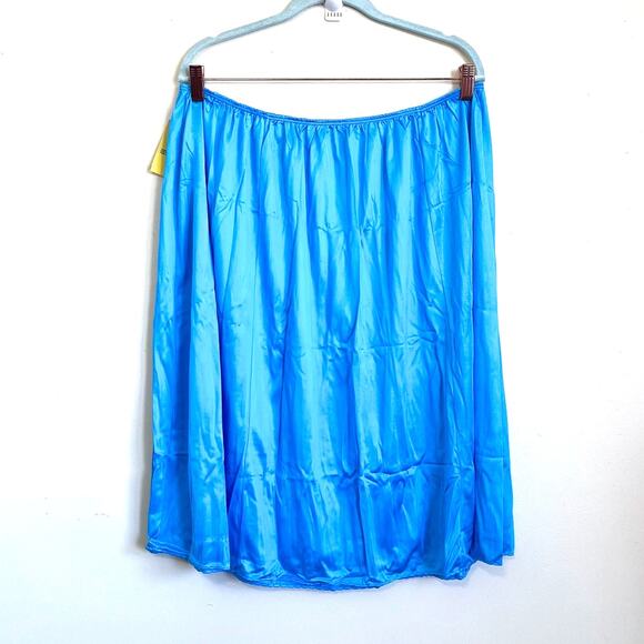 VTG Y2K Juleps Satin Fairy Slip Skirt Size 5X Blue Coquette Ethereal Romantic - Picture 1 of 7